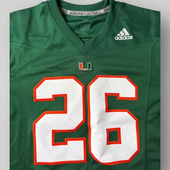 Adidas Miami Hurricanes Sean Taylor #26 Green Football Jersey Mens Sz L - Picture 3 of 10